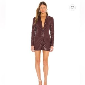 Revolve superdown leather dress in wine